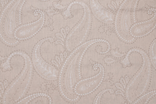 Vivian Embroidered Drapery Fabric in Natural