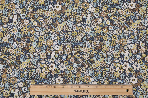 Milly Printed Cotton Drapery Fabric in Gold