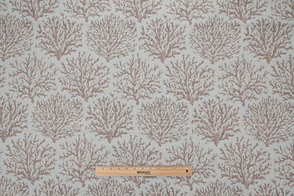 Bella Dura Coraline Woven Polyolefin Outdoor Fabric in Aqua/Sand