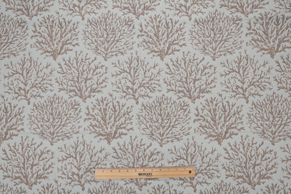 Bella Dura Coraline Woven Polyolefin Outdoor Fabric in Aqua/Sand