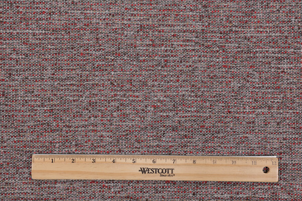 1 Yard Crypton High Performance Woven Upholstery Fabric in Red/Grey
