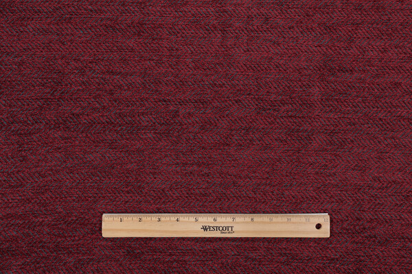 Scalamandre Herringbone Chenille Upholstery Fabric in Red on Spruce