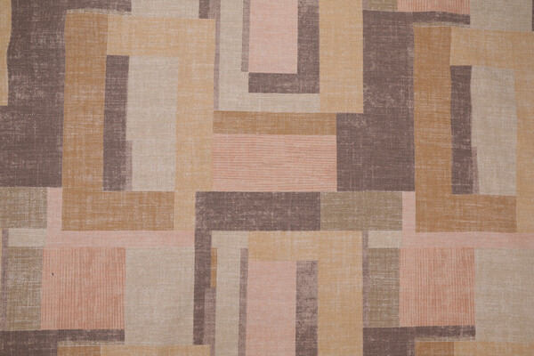 PK Lifestyles Squared Off Printed Cotton Blend Drapery Fabric in Rosewood 