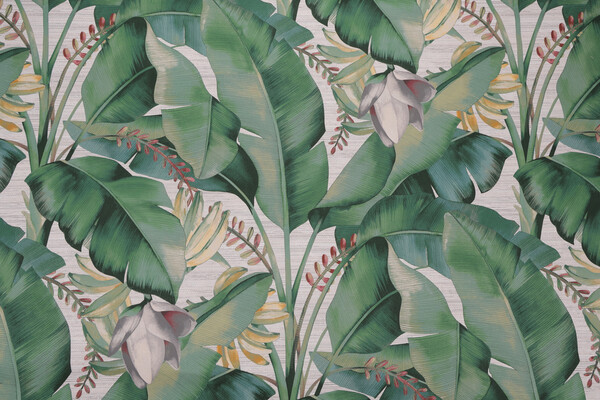 Tommy Bahama Among Fronds Printed Cotton Drapery Fabric in Aloe 