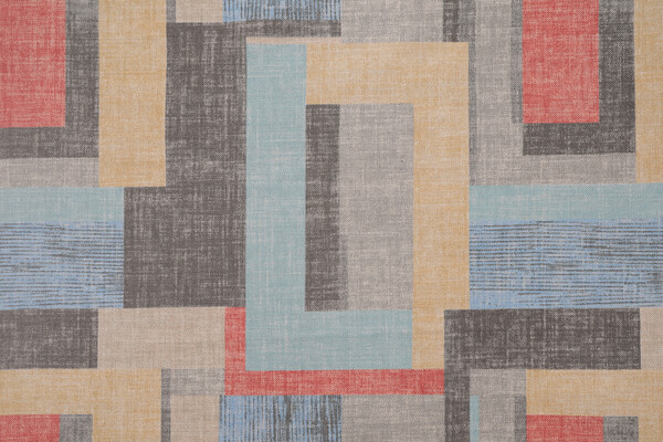 PK Lifestyles Squared Off Printed Cotton Blend Drapery Fabric in Mosaic 