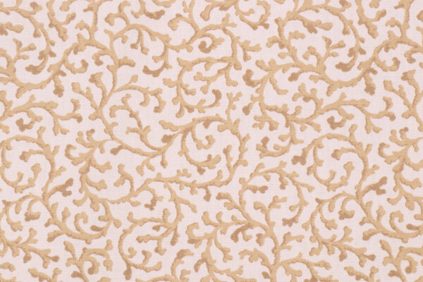Waverly Coral Curl Printed Cotton Drapery Fabric in Sandcastle