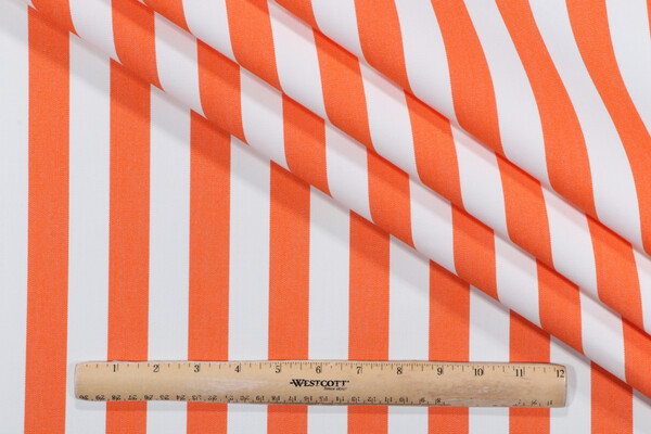 SunReal Patio Stripe Woven Solution Dyed Acrylic Outdoor Fabric in Orange