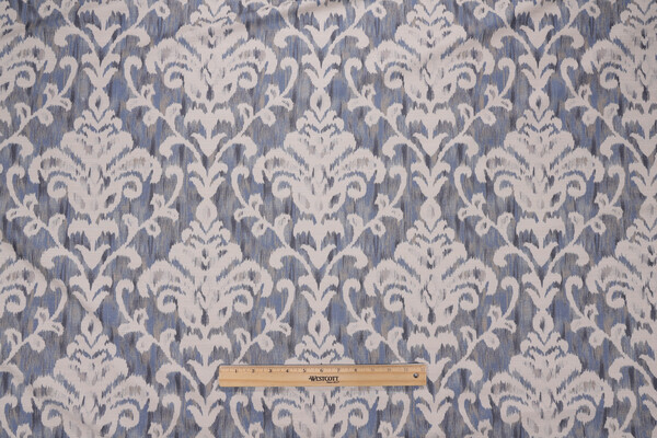 PK Lifestyles Brigitte Printed Polyester Drapery Fabric in indigo 