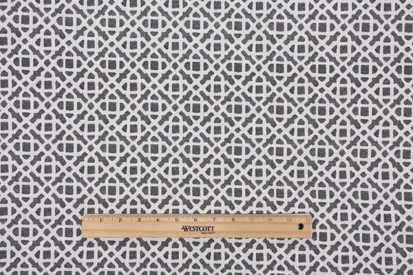 PK Lifestyles Retrace Printed Cotton Drapery Fabric in Charcoal 