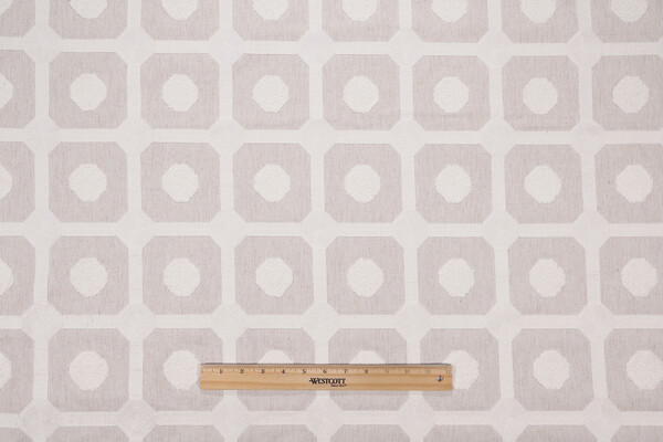 PK Lifestyles Needle And Thread Embroidered Drapery Fabric in Linen 