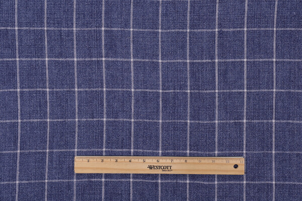 P Kaufmann Bennet Woven Linen Decorator Fabric in Indigo 