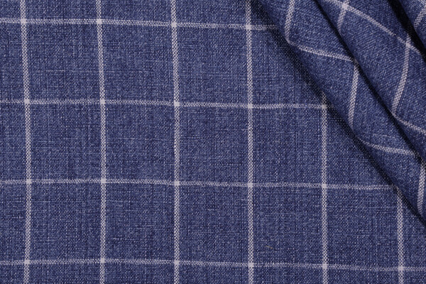 P Kaufmann Bennet Woven Linen Decorator Fabric in Indigo 