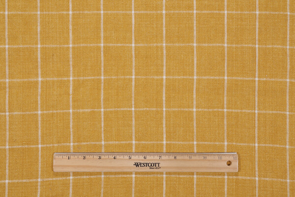 P Kaufmann Bennet Woven Linen Decorator Fabric in Yolk 