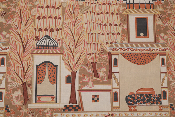 P Kaufmann Marrakesh Printed Cotton Drapery Fabric in Turmeric 