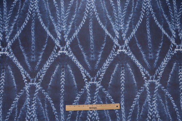P Kaufmann Aanya Printed Cotton Drapery Fabric in Indigo 
