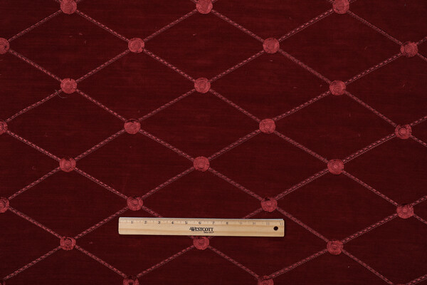 Morrison Woven Chenille Upholstery Fabric in Crimson 
