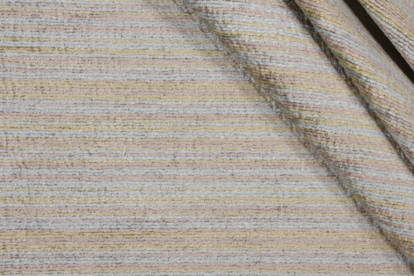 Sample of Stripe Woven Chenille Upholstery Fabric in Rain 