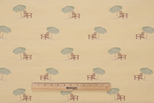 Beach Chair Tapestry Upholstery Fabric in Beach 