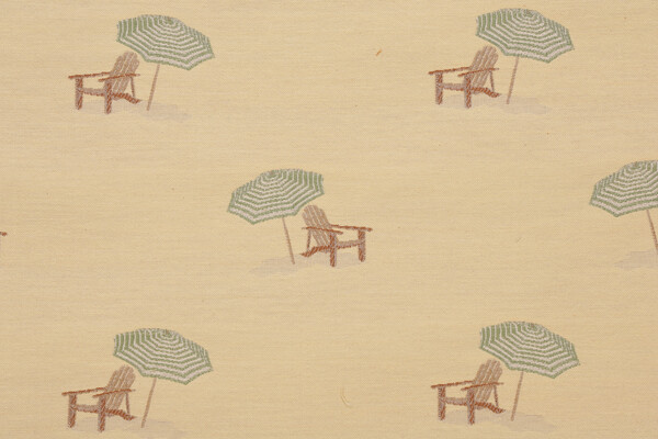 Beach Chair Tapestry Upholstery Fabric in Beach 