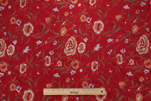 Brianna Silk Tapestry Upholstery Fabric in Cherry 