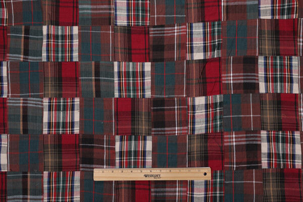 Sample of Patchwork Plaid Woven Decorator Fabric in Multi 
