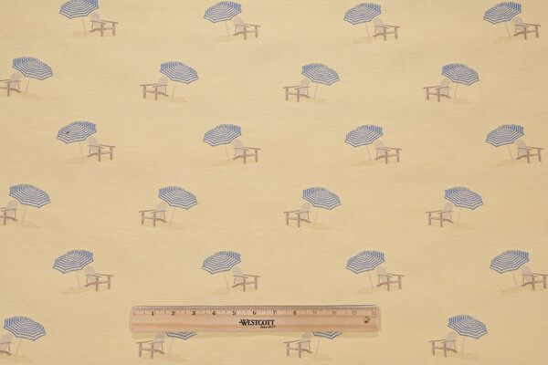 Beach Chair Tapestry Upholstery Fabric in Beach