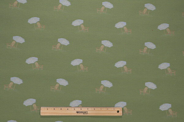 Beach Chair Tapestry Upholstery Fabric in Green