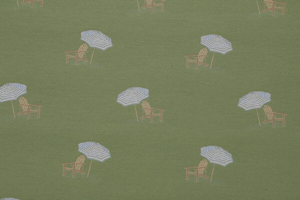 Beach Chair Tapestry Upholstery Fabric in Green