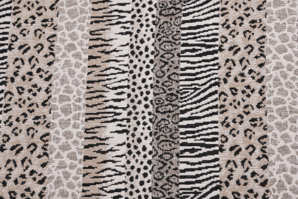 Animal Stripe Woven Chenille Upholstery Fabric in Domino