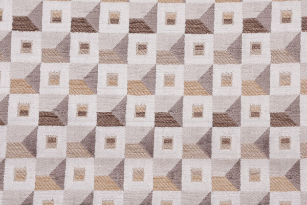 Geometric Velvet Upholstery Fabric in Natural