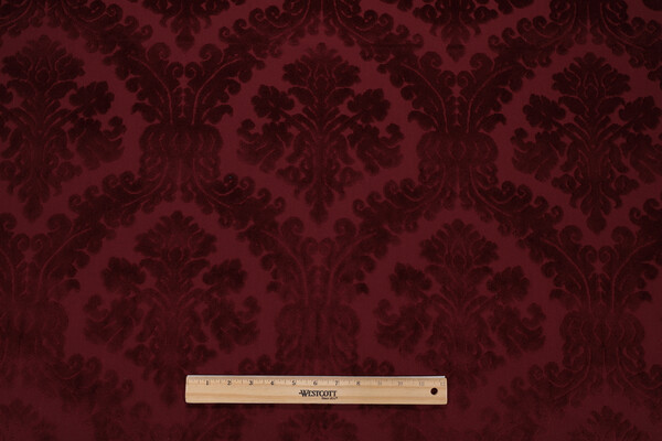 Holmes Velvet Upholstery Fabric in Burgundy