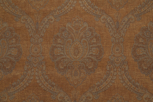 Julianne Chenille Damask Upholstery Fabric in Bronze