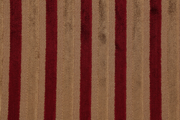 Stripe Velvet Upholstery Fabric in Red