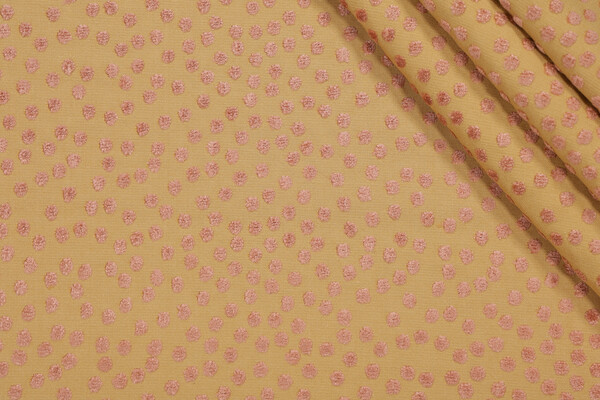 Fonthill Dotty Velvet Upholstery Fabric in Rose/Pale Gold