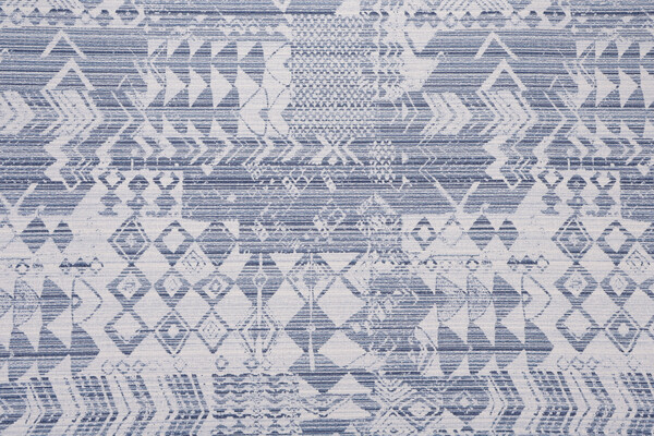 Eagleton Printed Chenille Upholstery Fabric in Blue Smoke 