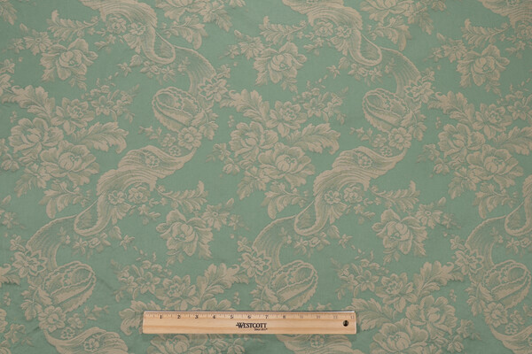 Reynolds Damask Upholstery Fabric in Mint 