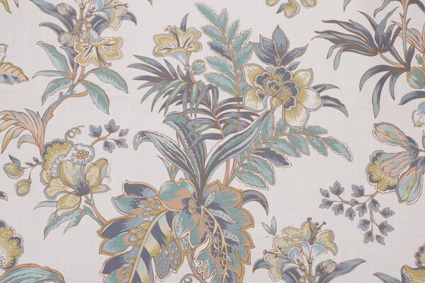 Hamilton Bellemeade Printed Cotton Drapery Fabric in Parchment 