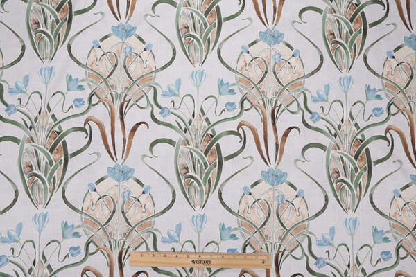 Sample of Hamilton Hanover Printed Cotton Drapery Fabric in Pearl 