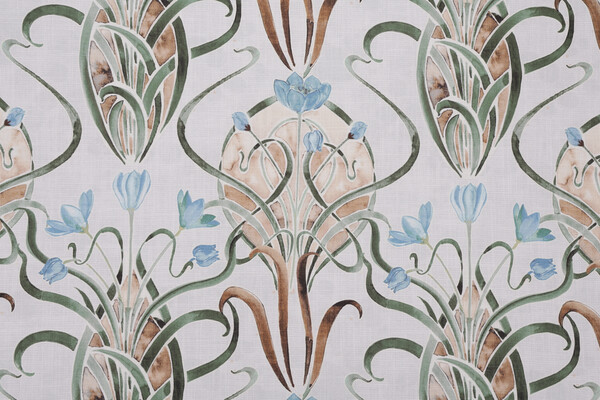 Sample of Hamilton Hanover Printed Cotton Drapery Fabric in Pearl 