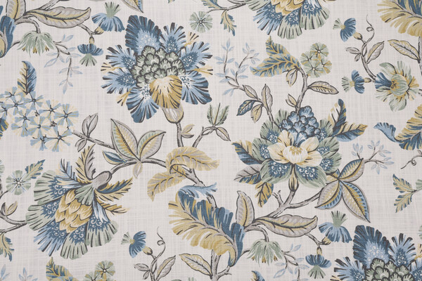 Hamilton Kimball Printed Cotton Drapery Fabric in Delft 