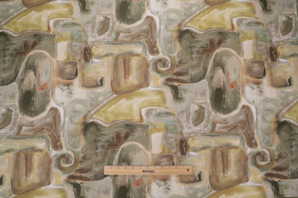 Hamilton Briggs Printed Cotton Drapery Fabric in Lemongrass 