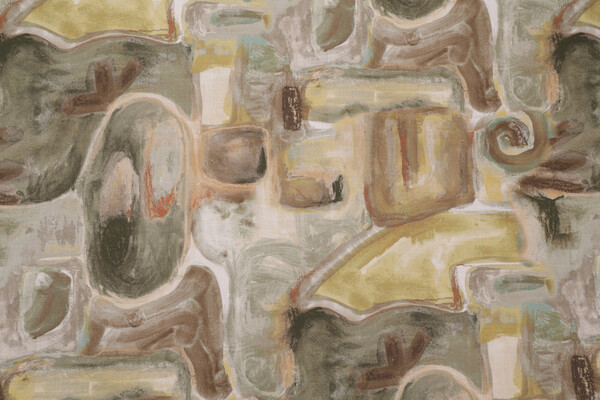 Hamilton Briggs Printed Cotton Drapery Fabric in Lemongrass 