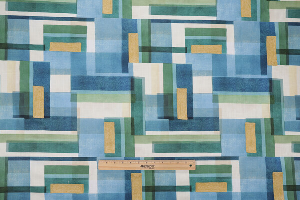 Hamilton Kersey Printed & Embroidered Cotton Drapery Fabric in Bali 