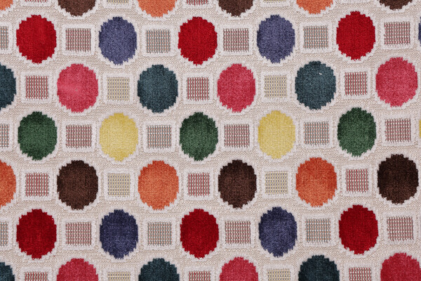 Hamilton Orbits Velvet Upholstery Fabric in Kaleidoscope 