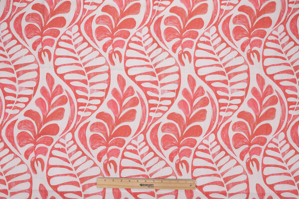 Trevi Fabrics Marcello Printed Cotton Drapery Fabric in Coral 