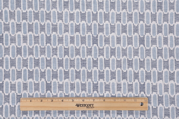 P Kaufmann Huxley Printed Cotton Blend Drapery Fabric in Blue 