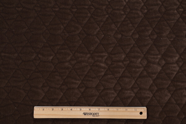 Valdese Weavers Argyle Quilted Velvet Upholstery Fabric in Cafe