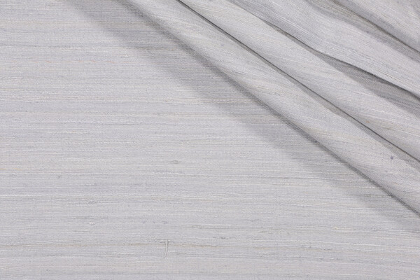 Savannah Silk Drapery Fabric in Silver