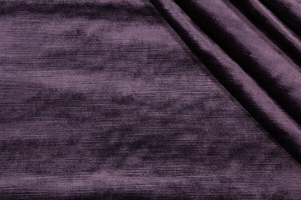 Strie Velvet Upholstery Fabric in Grape