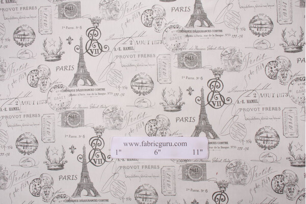 Premier Prints French Stamp Twill Printed Cotton Drapery Fabric in Sherbet Gray